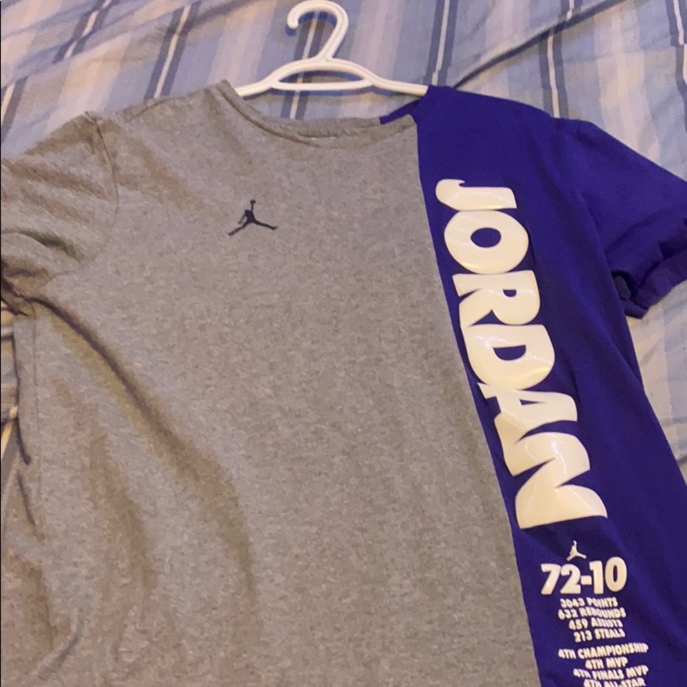 Gray and Purple Jordan Tee